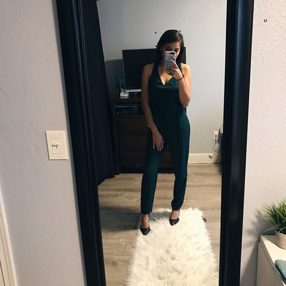 Deep green romper